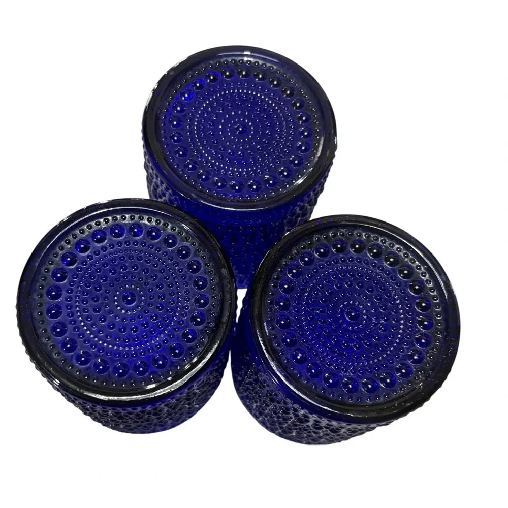 Fortessa‎ Jupiter Double Old Fashion Glass, 8 oz, Set of 3, Cobalt Blue VGC